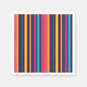 Vibrant Multicolor Stripe Modern Abstract Pattern Napkin