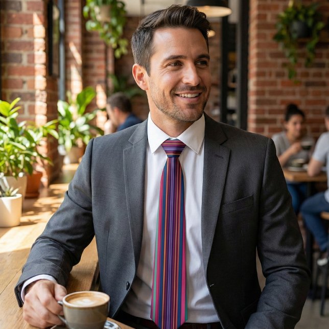 Vibrant Multicolor Striped Neck Tie (Creator Uploaded)