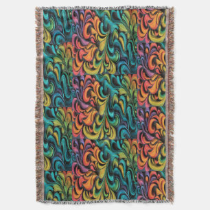 Vibrant Multicolor Swirl Art Throw Blanket