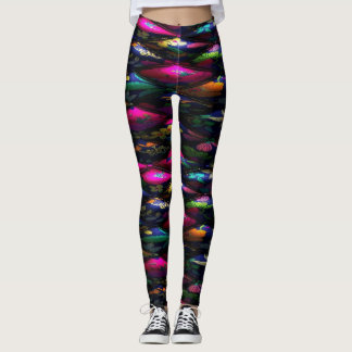 vibrant multicolored roses  leggings