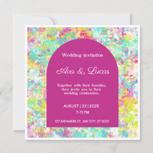 Vibrant Multicolored Wedding Invitation
