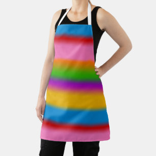 Vibrant Multicolour Rainbow Gradient Stripes Apron