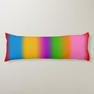 Vibrant Multicolour Rainbow Gradient Stripes Body Cushion