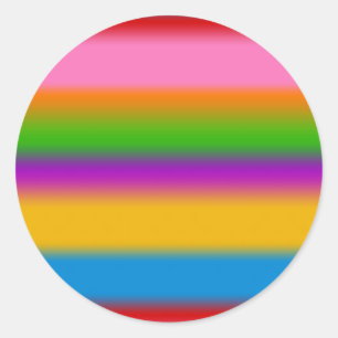 Vibrant Multicolour Rainbow Gradient Stripes  Classic Round Sticker