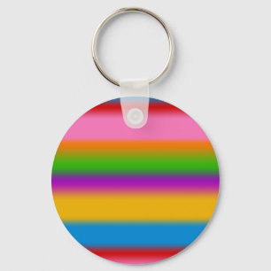 Vibrant Multicolour Rainbow Gradient Stripes Key Ring