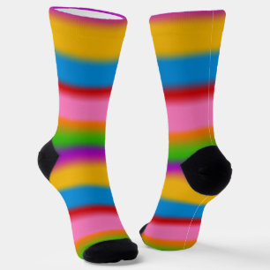 Vibrant Multicolour Rainbow Gradient Stripes Socks