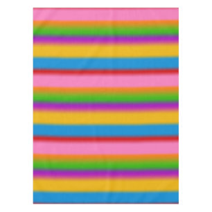 Vibrant Multicolour Rainbow Gradient Stripes Tablecloth
