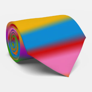 Vibrant Multicolour Rainbow Gradient Stripes  Tie