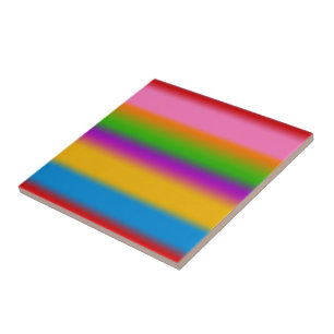 Vibrant Multicolour Rainbow Gradient Stripes Tile