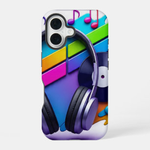 Vibrant Music Vibes Phone Case - Headphones & Viny