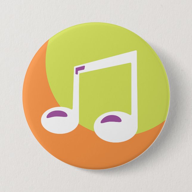 Vibrant Musical Note Double Eighth 7.5 Cm Round Badge (Front)