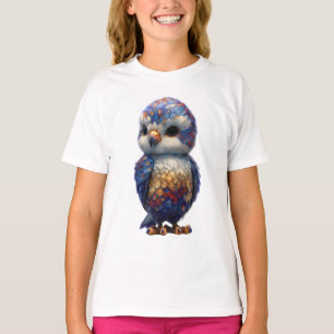 Vibrant Mythical Feathered Owlet Kids T-Shirt