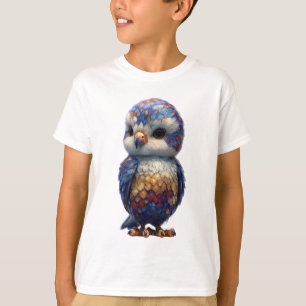 Vibrant Mythical Feathered Owlet Kids T-Shirt