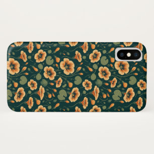Vibrant Nasturtium Floral Pattern iPhone X Case