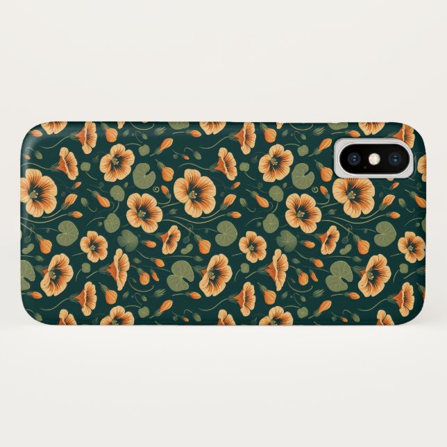 Vibrant Nasturtium Floral Pattern Case-Mate iPhone Case (Back (Horizontal))