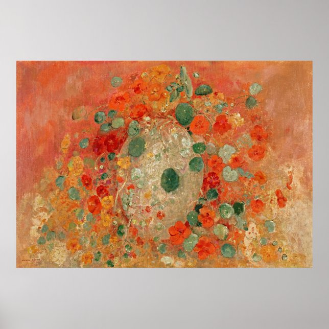 Vibrant Nasturtiums by Redon - Vibrant Flower Art Poster (Front)