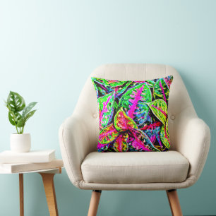 Vibrant Nature ChicLeaf Pattern Cushion