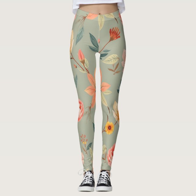 Vibrant Nature Leggings - Soft Digital Print (Front)