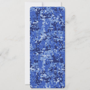 Vibrant Navy Blue Digital Camo Camouflage Texture