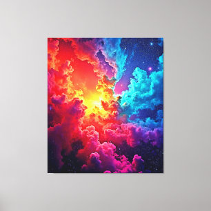Vibrant Nebula Art: Cosmic Color Art Canvas Print