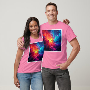 Vibrant Nebula Art: Cosmic Color T-Shirt