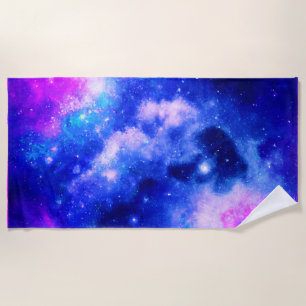 Vibrant Nebula Exploration Pattern Beach Towel