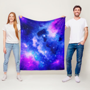 Vibrant Nebula Exploration Pattern Fleece Blanket