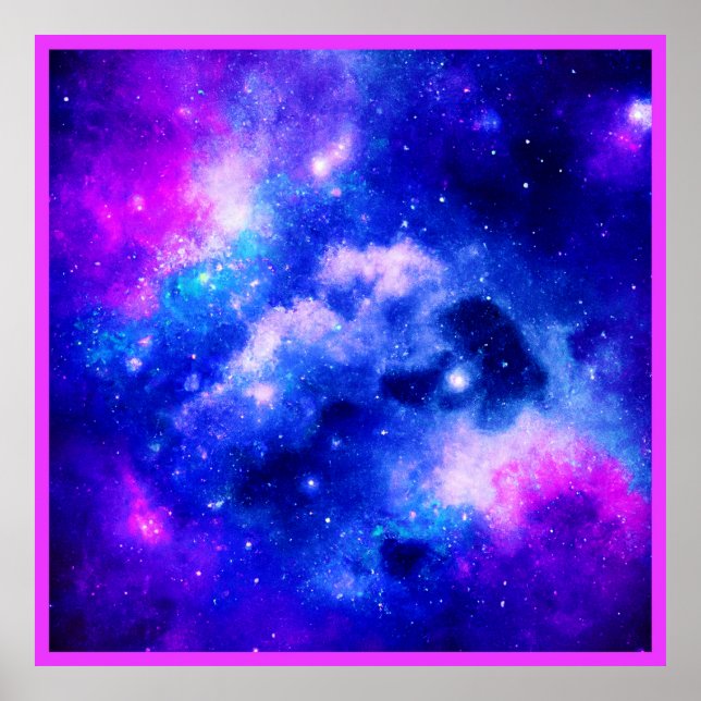 Vibrant Nebula Exploration Pattern Poster (Front)
