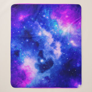 Vibrant Nebula Exploration Pattern Sherpa Blanket