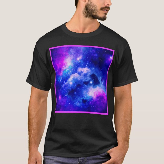 Vibrant Nebula Exploration Pattern T-Shirt (Front)