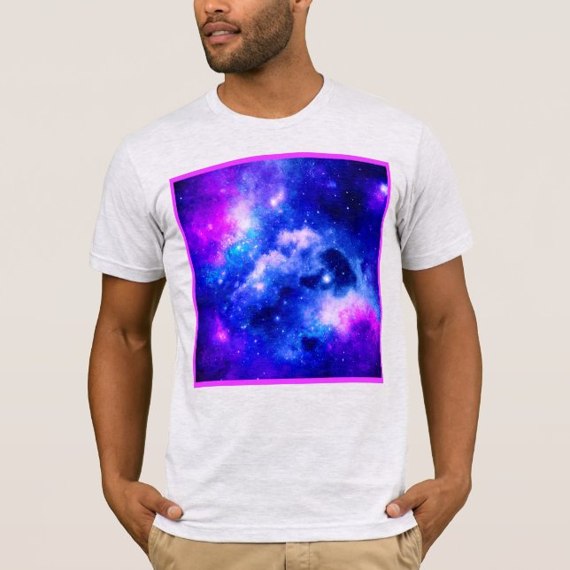 Vibrant Nebula Exploration Pattern T-Shirt (Front)