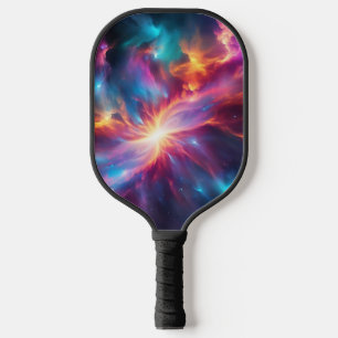 Vibrant Nebula Explosion Pickleball Paddle