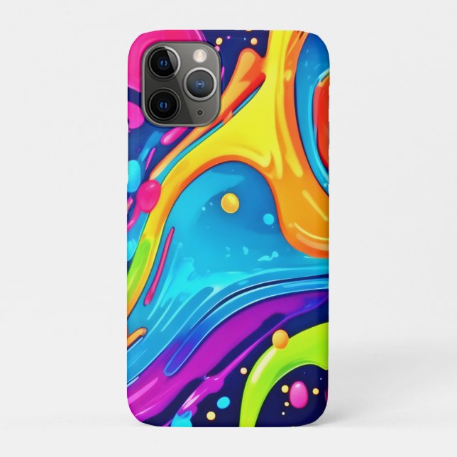 Vibrant Neon Abstract Art Splash Case-Mate iPhone Case (Back)
