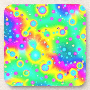 Vibrant Neon Blaze Pattern Coaster