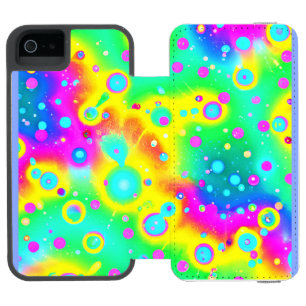 Vibrant Neon Blaze Pattern Incipio Watson™ iPhone 5 Wallet Case