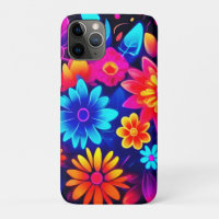 Vibrant Neon Floral Art
