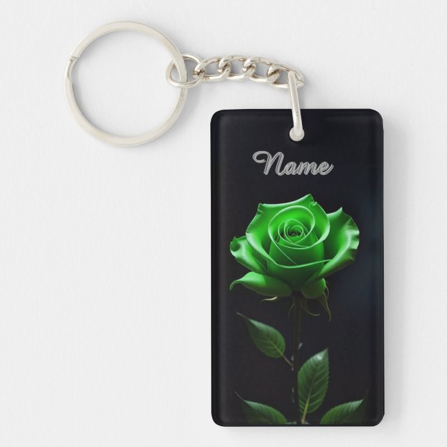Vibrant Neon Flower Design Key Ring (Front)