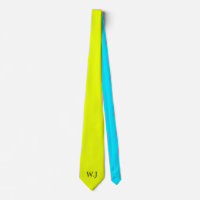 Vibrant neon fluorescent yellow blue monogram