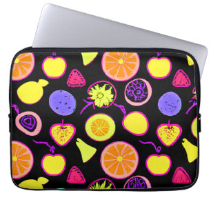 Vibrant Neon Fruits Artistry Laptop Sleeve