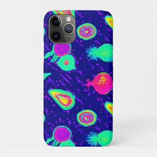 Vibrant Neon Fruits Pattern Design iPhone 11 Pro Case