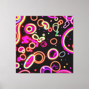 Vibrant Neon Glow Pattern Canvas Print