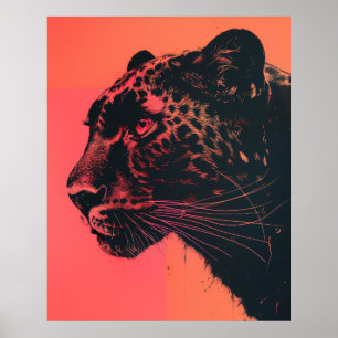 Vibrant Neon-Infused Risography Characterful Anima Poster
