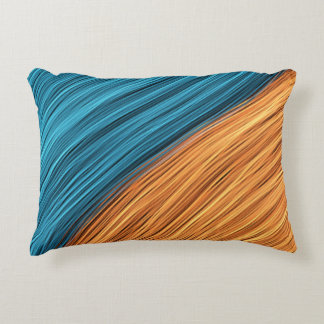 Vibrant Neon Light Strands of Blue and Orange Decorative Cushion