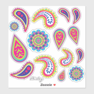 Vibrant Neon Modern Paisley & Mandalas