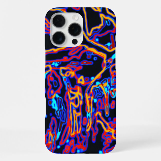 Vibrant Neon Multicolored Curvy Line Pattern iPhone Case (Back)