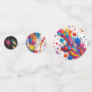 Vibrant Neon Paint Splatter Artistic Party Confetti