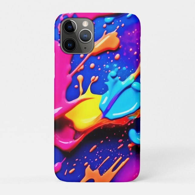 Vibrant Neon Paint Splatter Artwork Case-Mate iPhone Case (Back)
