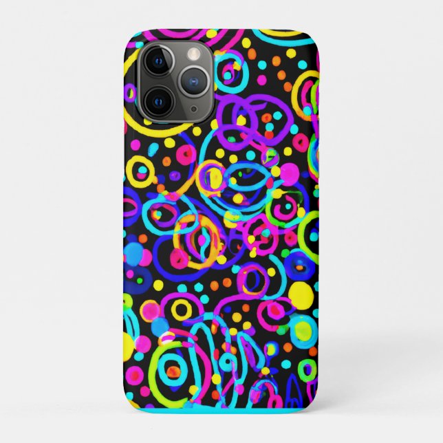 Vibrant Neon Pattern Art Design Case-Mate iPhone Case (Back)