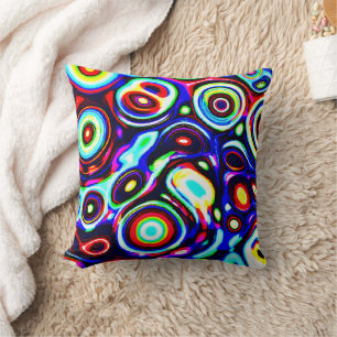 Vibrant Neon Pulse Pattern Cushion