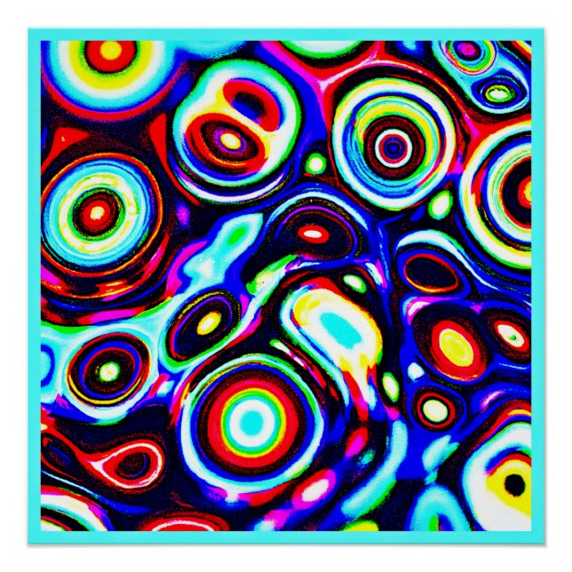 Vibrant Neon Pulse Pattern Poster (Front)